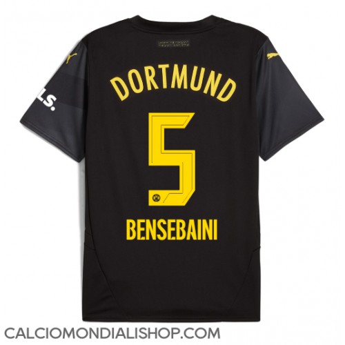 Maglie da calcio Borussia Dortmund Ramy Bensebaini #5 Seconda Maglia 2024-25 Manica Corta